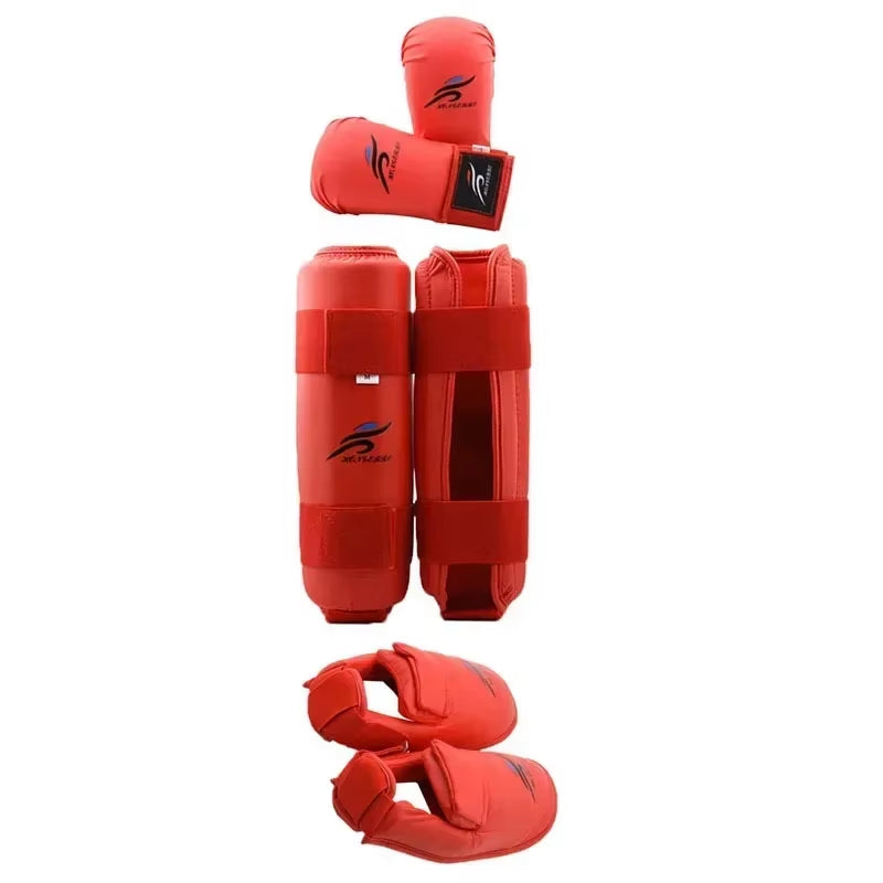 Taekwondo Karate Boxing Leg Hand Foot Protector Set Sparring Gear Shin Guard Bands Gloves Sports MMA Kids Adults Equipment